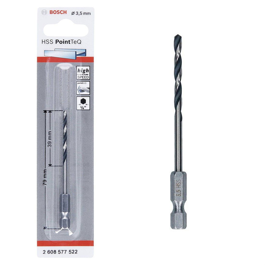 HSSPointTeQ HEX Metal Matkap Ucu 3.5mm Yedek Parça, Aksesuar ve Bakım Onarım Hizmeti