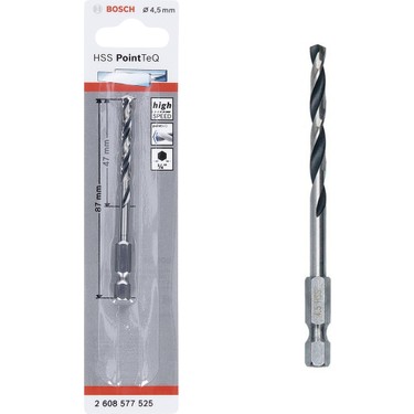 HSSPointTeQ HEX Metal Matkap Ucu 4.5mm Yedek Parça, Aksesuar ve Bakım Onarım Hizmeti