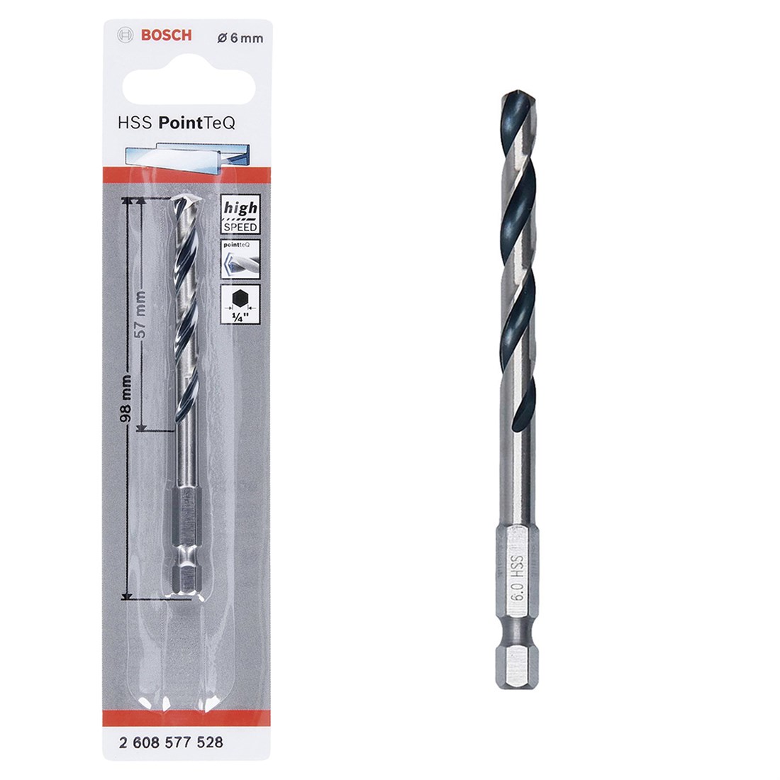 HSSPointTeQ HEX Metal Matkap Ucu 6.0mm Yedek Parça, Aksesuar ve Bakım Onarım Hizmeti