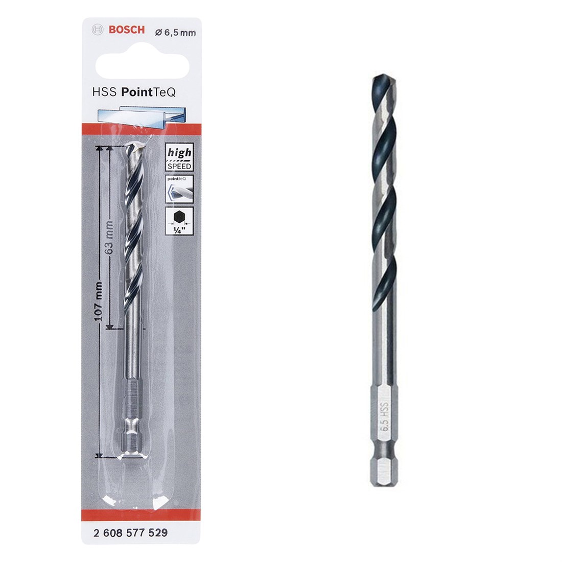 HSSPointTeQ HEX Metal Matkap Ucu 6.5mm Yedek Parça, Aksesuar ve Bakım Onarım Hizmeti