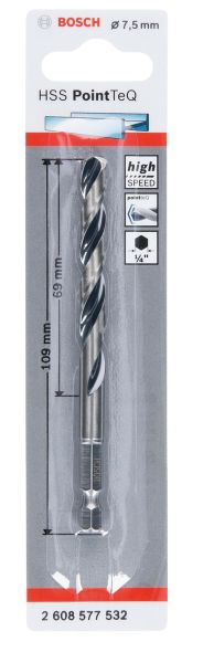HSSPointTeQ HEX Metal Matkap Ucu 7.5mm Yedek Parça, Aksesuar ve Bakım Onarım Hizmeti