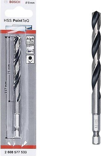 HSSPointTeQ HEX Metal Matkap Ucu 8.0mm Yedek Parça, Aksesuar ve Bakım Onarım Hizmeti