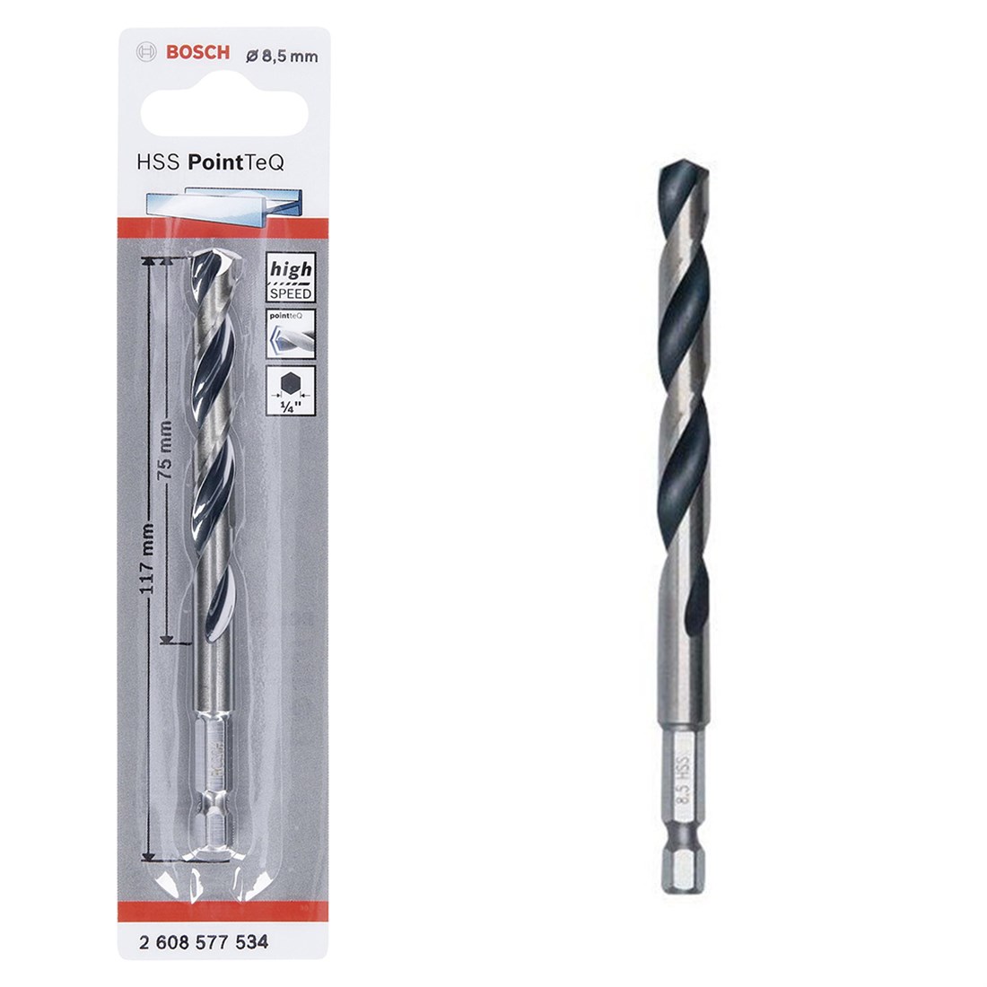 HSSPointTeQ HEX Metal Matkap Ucu 8.5mm Yedek Parça, Aksesuar ve Bakım Onarım Hizmeti