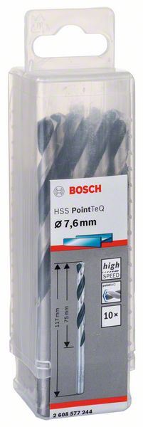 HSSPointTeQ Metal Matkap Ucu 7,6mm 10lu Yedek Parça, Aksesuar ve Bakım Onarım Hizmeti