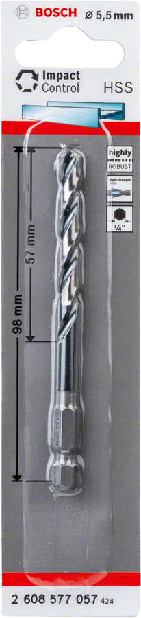 ImpactC HEX Metal Matkap Ucu 5,5*98 mm Yedek Parça, Aksesuar ve Bakım Onarım Hizmeti