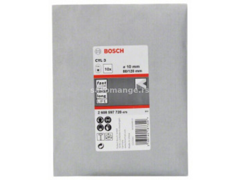 CYL-3 Beton Matkap Ucu 10*120 mm 10lu Yedek Parça, Aksesuar ve Bakım Onarım Hizmeti