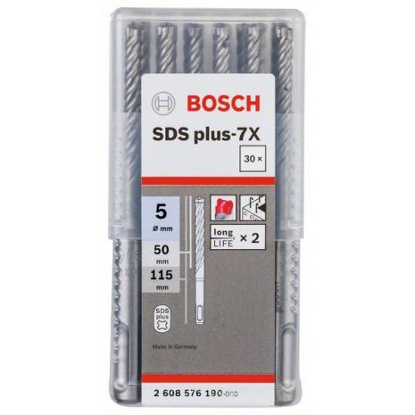 SDS-Plus-7X Kırıcı Delici Ucu 5*115mm 30lu Yedek Parça, Aksesuar ve Bakım Onarım Hizmeti