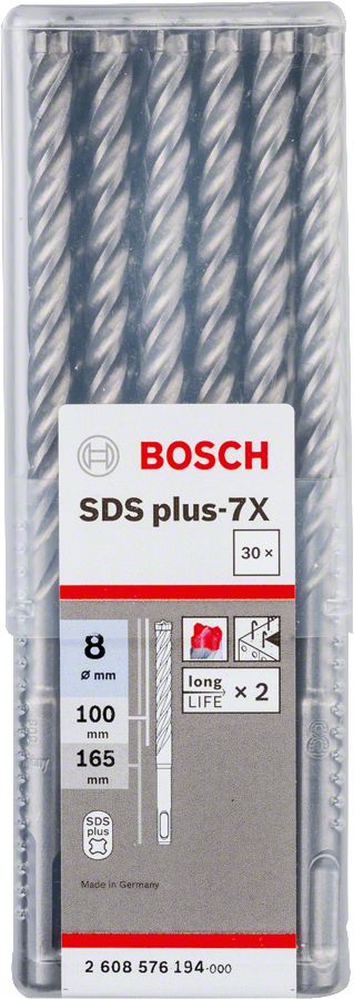 SDS-Plus-7X Kırıcı Delici Ucu 8*165mm 30lu Yedek Parça, Aksesuar ve Bakım Onarım Hizmeti