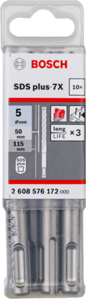 SDS-Plus-7X Kırıcı Delici Ucu 5*115mm 10lu Yedek Parça, Aksesuar ve Bakım Onarım Hizmeti