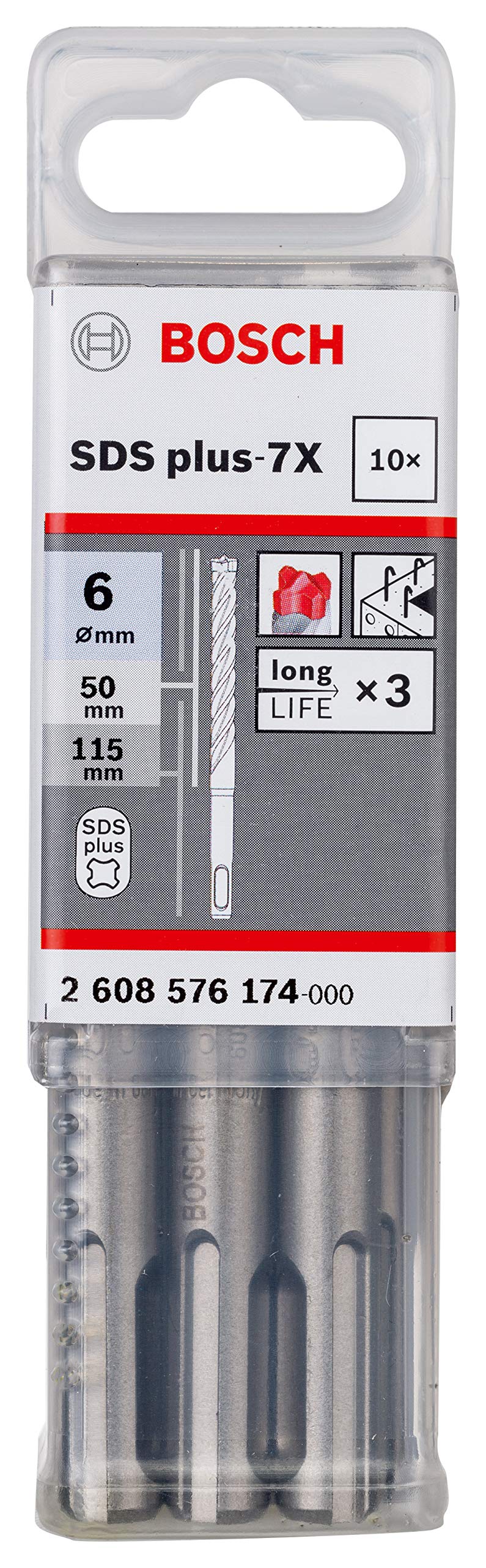 SDS-Plus-7X Kırıcı Delici Ucu 6*115mm 10lu Yedek Parça, Aksesuar ve Bakım Onarım Hizmeti