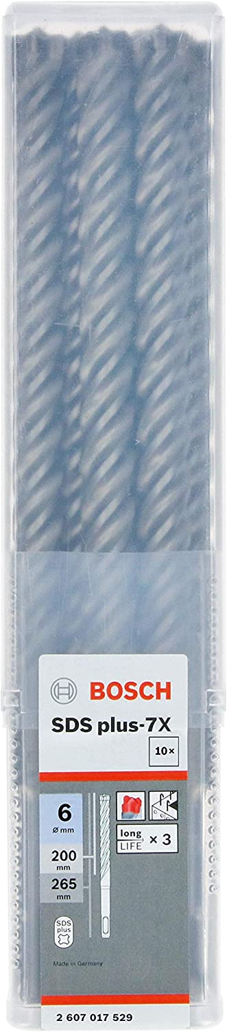 SDS-Plus-7X Kırıcı Delici Ucu 6*265mm 10lu Yedek Parça, Aksesuar ve Bakım Onarım Hizmeti
