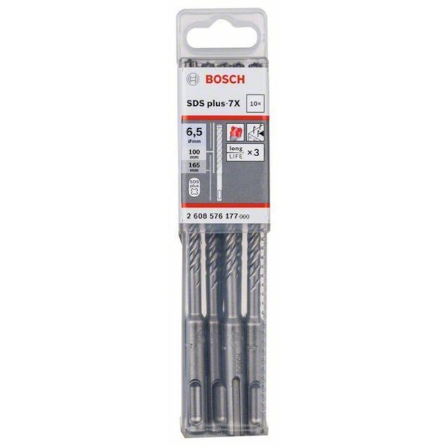 SDS-Plus-7X Kırıcı Delici Ucu 6,5*165mm 10lu Yedek Parça, Aksesuar ve Bakım Onarım Hizmeti