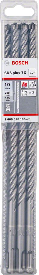 SDS-Plus-7X Kırıcı Delici Ucu 10*265mm 10lu Yedek Parça, Aksesuar ve Bakım Onarım Hizmeti