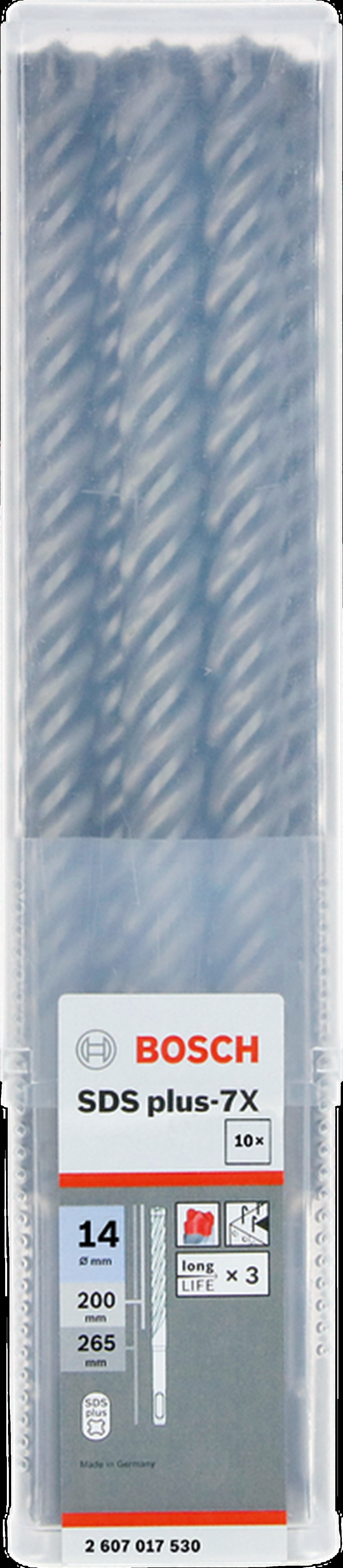 SDS-Plus-7X Kırıcı Delici Ucu 14*265mm 10lu Yedek Parça, Aksesuar ve Bakım Onarım Hizmeti