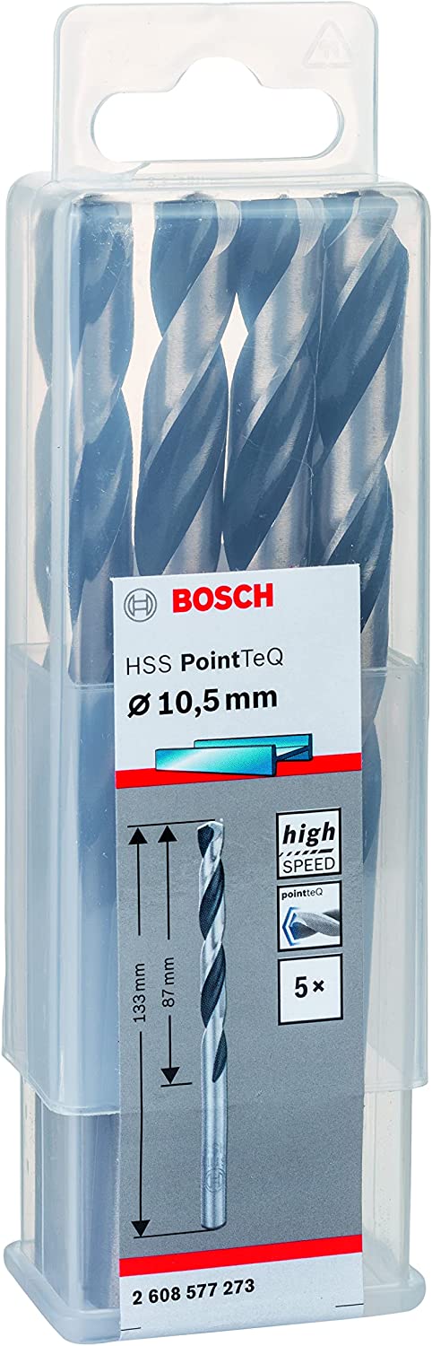 HSSPointTeQ Metal Matkap Ucu 10,5mm 5li Yedek Parça, Aksesuar ve Bakım Onarım Hizmeti