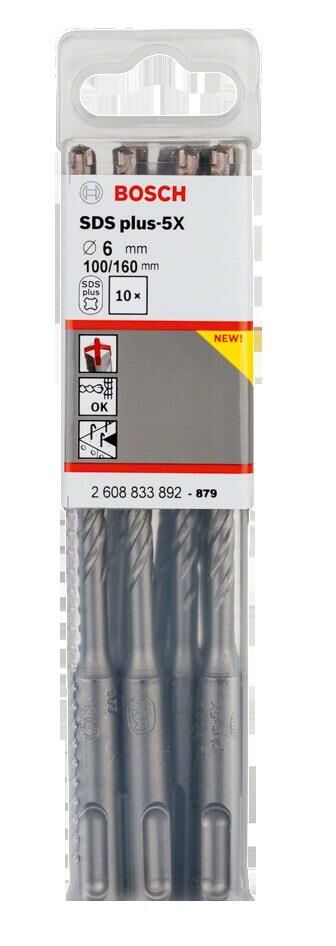SDS-Plus-5X Kırıcı Delici Ucu 6*160 mm 10lu Yedek Parça, Aksesuar ve Bakım Onarım Hizmeti