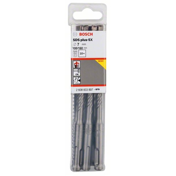 SDS-Plus-5X Kırıcı Delici Ucu 7*160 mm 10lu Yedek Parça, Aksesuar ve Bakım Onarım Hizmeti